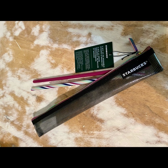 NWT Starbucks Iridescent Holiday 2020 Straw Set - Picture 2 of 4